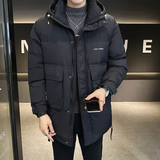 @店主风-新款中长款工装冲锋衣白鸭绒连帽羽绒服潮流1808-P190，男装羽绒服，电商D246