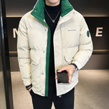 @店主风-冬外套织立领拼接羽绒服潮流男拼接上衣YR853-P135，男装羽绒服，电商D246