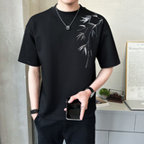 原版面料新中式竹子男士高克重刺绣圆领短袖T恤半袖T511-P40，男装T恤，电商D246