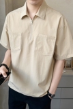 店主风男士polo衫重磅设计感款工装双口袋短袖T恤半袖8031-P50，男装T恤，电商D246
