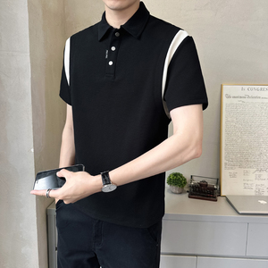 肌理感罗马布男士高克重polo杉短袖T恤半袖T526-P50图片