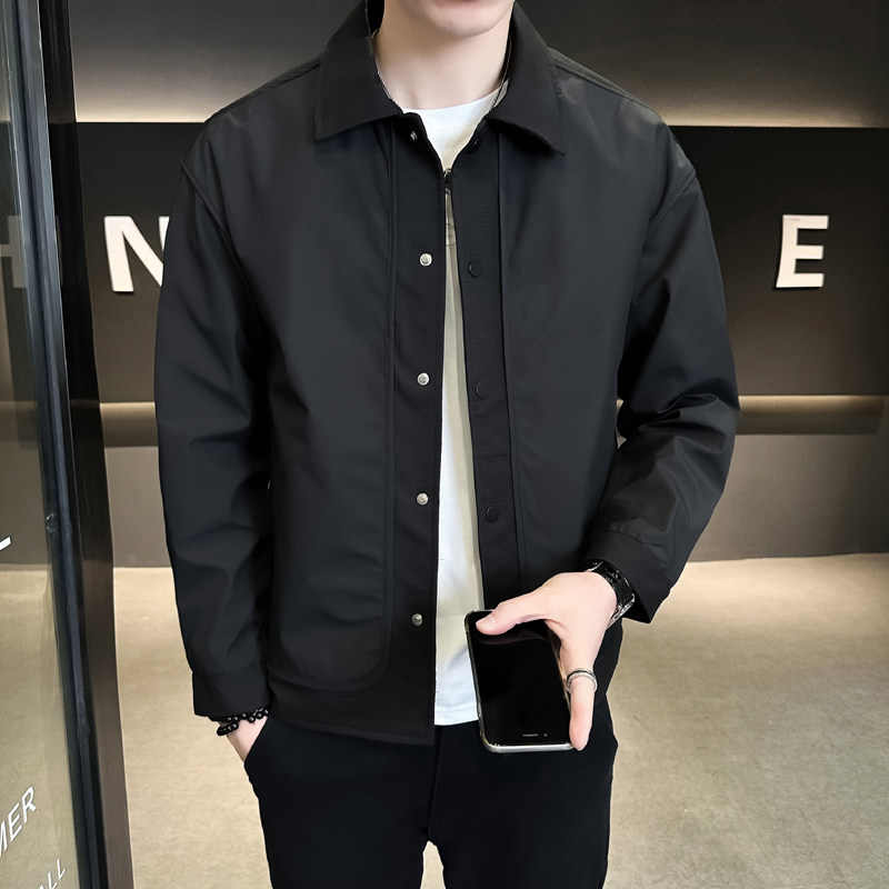 @店主-淘系男士高端针织拼接假两件工装夹克外套505-P100,男装夹克,电商D246
