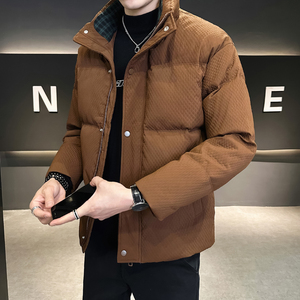 @店主风-定制面料2024新款白鸭绒工装拼接立领羽绒服男78901-P185图片
