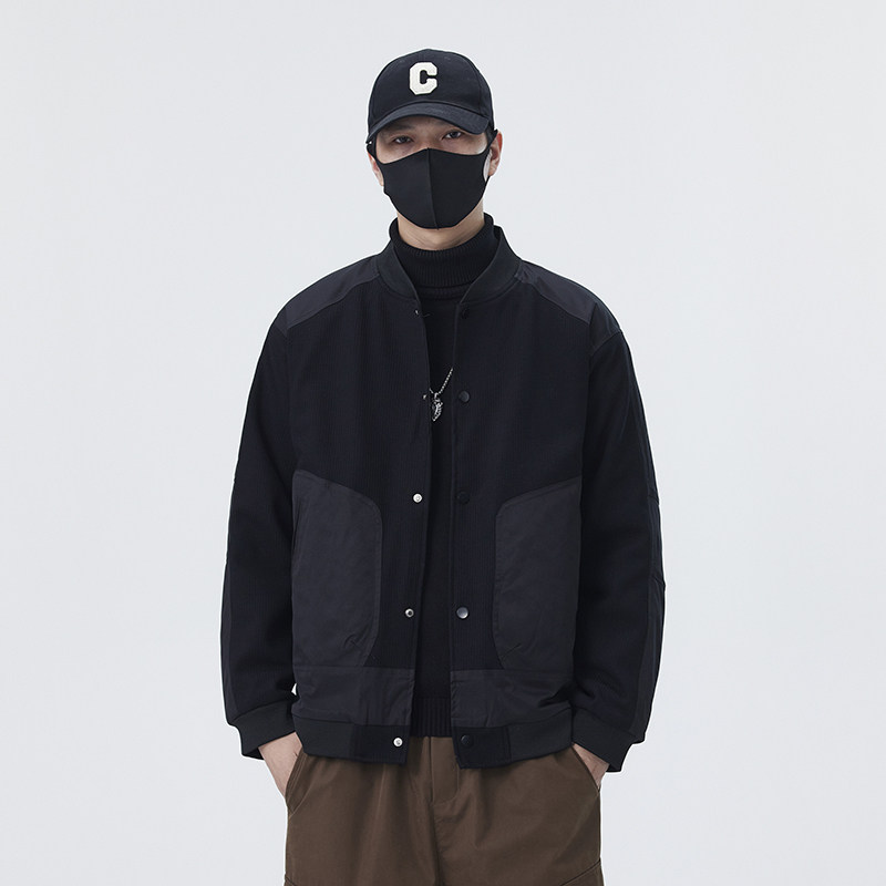 @无影墙-针织设计感春秋季工装棒球服长袖夹克外套8602-P105,男装夹克,电商D246