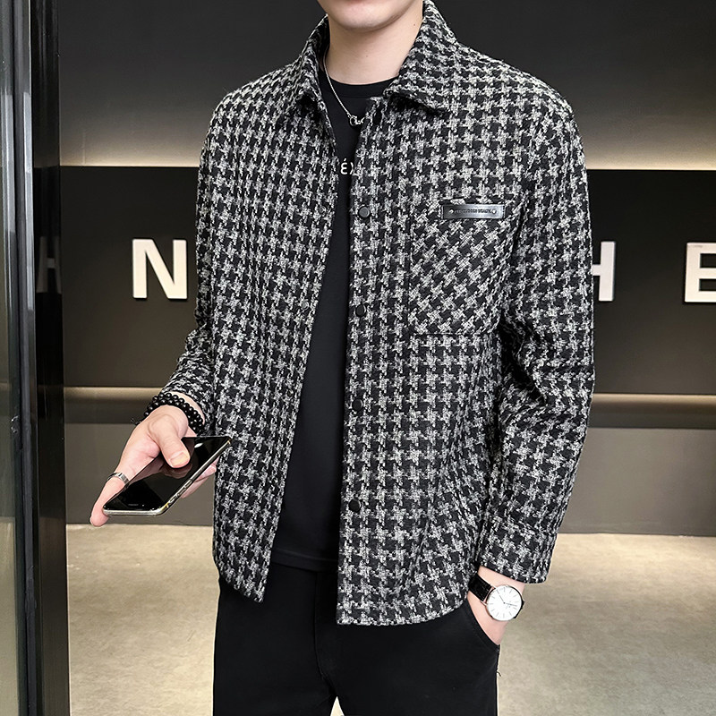 @店主风-抖音工装格子春秋季新款翻领长袖夹克外套JK139-P80,男装夹克,电商D246