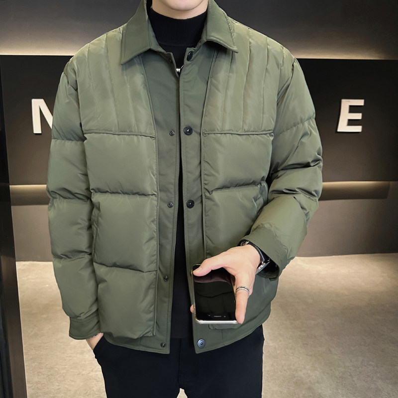 @标有报告冬白鸭绒拼接翻领羽绒服潮流男拼接衣YR860-P150,男装羽绒服,电商D246