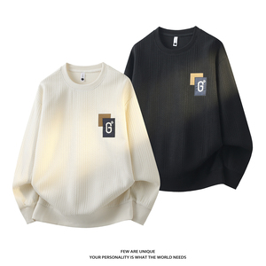 平铺3D- 特殊面料上衣男针织长袖卫衣圆领外套休闲-8823-P58图片