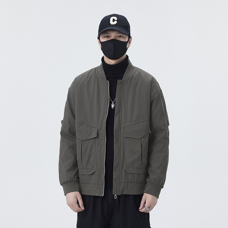 无影墙男士外套棒球领工装夹克男2220薄款P90有二棉加厚P100,男装夹克,电商D246