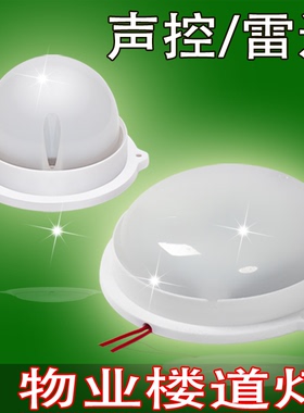 LED声光控物业一体吸顶灯头过道走廊楼梯楼道感应灯直销批发言恒
