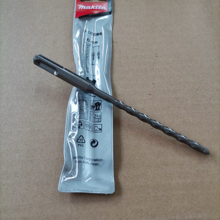 牧田电锤钻头冲击钻圆柄两刃四坑钻头过墙穿墙混凝土水泥6x160mm