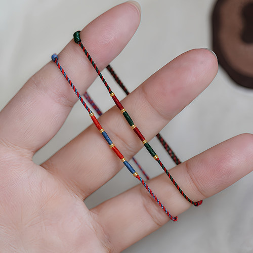 足金999黄金隔珠本命年手工编织