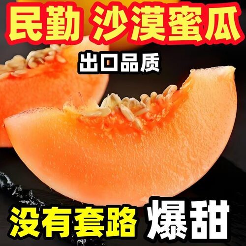 甘肃民勤沙漠蜜瓜网纹甜哈蜜瓜黄金河蜜瓜特产应季新鲜水果香密瓜