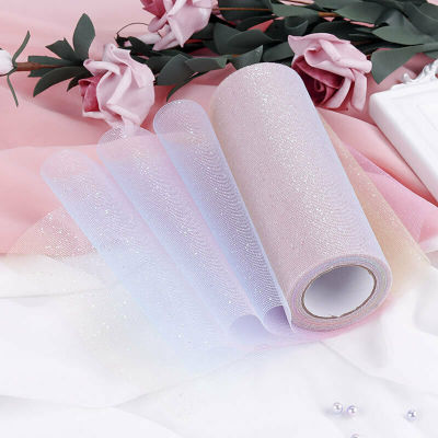 10 Yards Rainbow Glitter Tutu Tulle Roll Soft Netting Craft