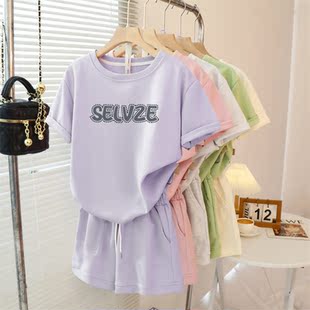 纯棉宽松休闲百搭搭配一整套时尚 小个子运动短袖 新款 女夏季 潮 套装