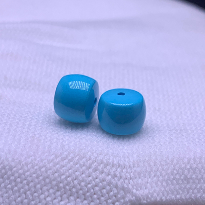 高瓷蓝老邢直切绿松石单珠散珠