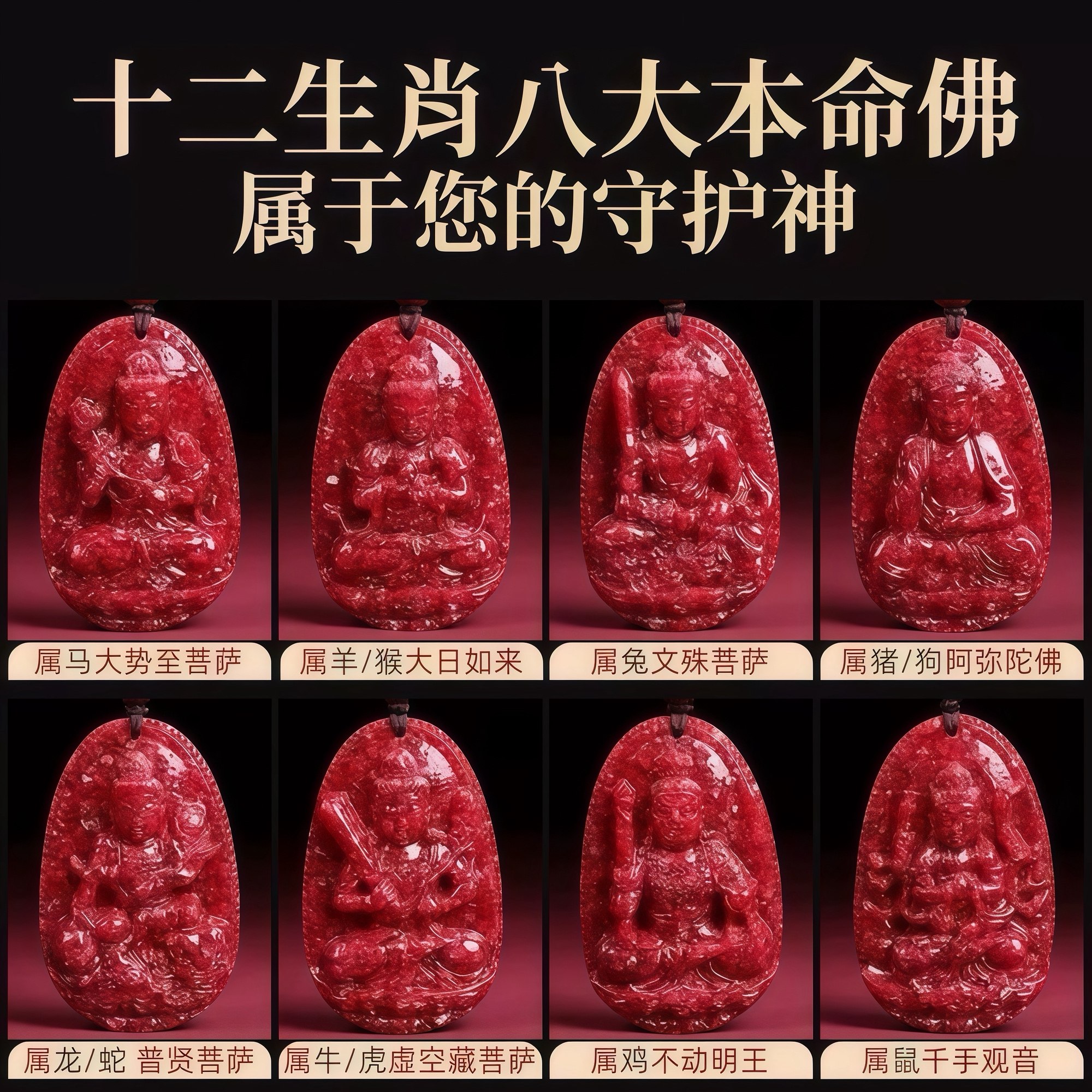 天然原矿朱砂全透晶体砂生肖守护神本命佛吊坠本命年毛衣链男女款,珠宝/钻石/翡翠,颈饰,淘宝优惠券,粉丝福利购,淘宝优惠卷