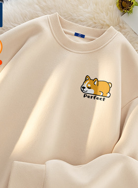 GENIOLAMODE卫衣男2025新款无帽冬季简约宽松内搭男士长袖上衣男