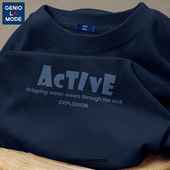 重磅纯棉高级感五分袖 GENIOLAMODE藏青色短袖 夏季 2025新款 t恤男款