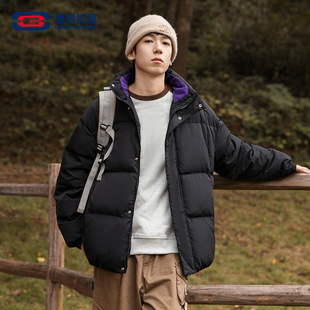 GENIOLAMODE羽绒服男女冬款轻暖潮流运动简约90绒子鸭绒立领外套