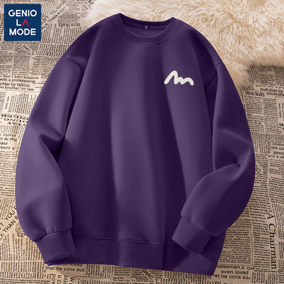 GENIOLAMODE男卫衣重磅25春秋款无性别极光紫街头风简约设计上衣