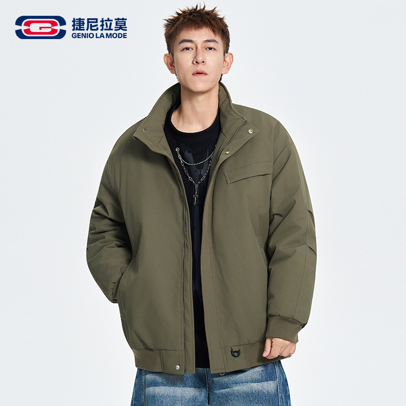 捷尼拉莫美式飞行员加棉衣男冬季新款情侣款保暖百搭棉服短外套男