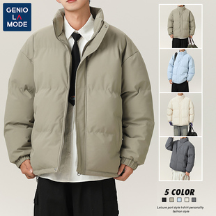 GENIOLAMODE短款棉服男冬季加厚男士外套日系宽松立领棉衣面包服