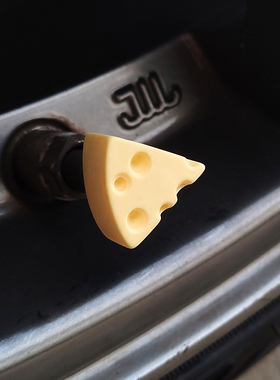 汽车轮胎气门嘴帽改装黄色芝士气门芯盖摩托通用气门铜芯套装饰帽