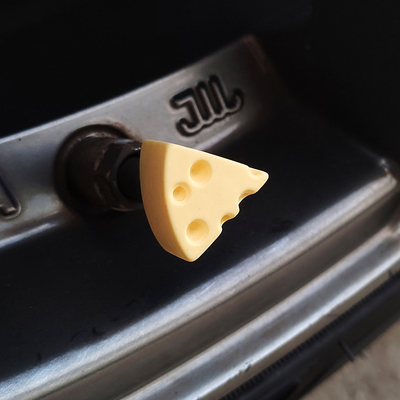 黄色芝士气门芯盖装饰帽