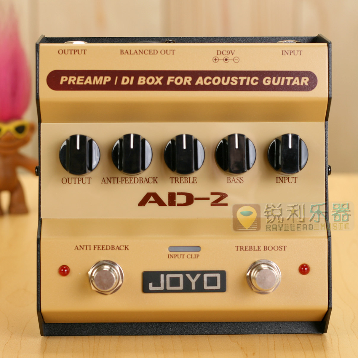 【Joyo AD-2】原声木吉他前级效果器 均衡抗啸叫DI盒【锐利乐器】