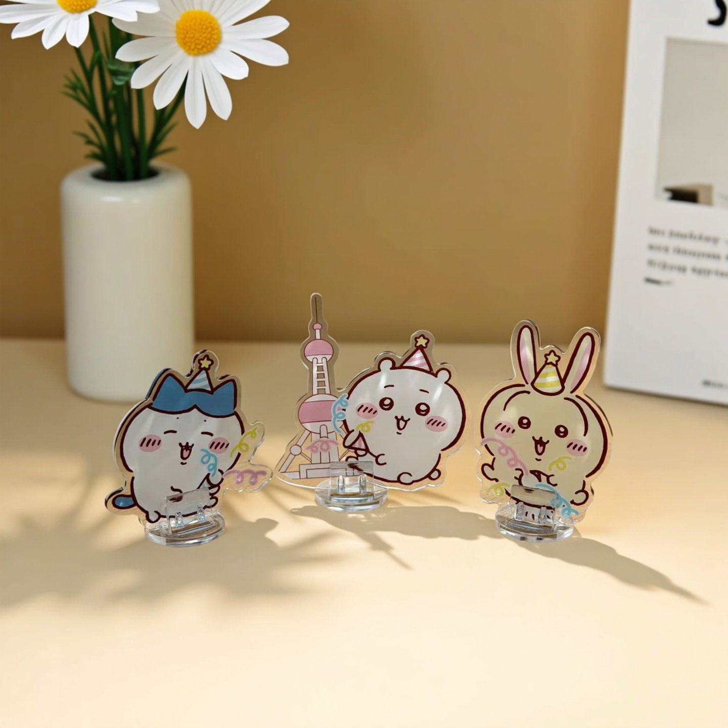 亚克力立式徽章底座桌游配件卡牌夹固定道具自制人物立像展示架子