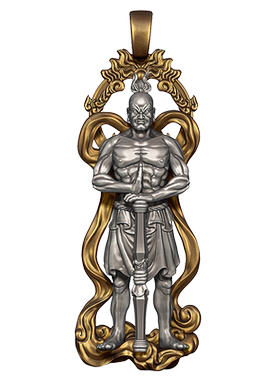 原创个性复古银饰吊坠金刚项链