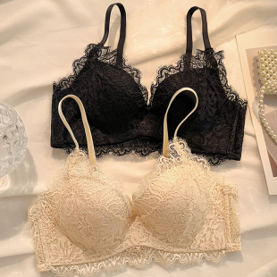 内衣女小胸聚拢无钢圈上托 蕾丝性感胸罩夏天 调整型收副乳防下垂
