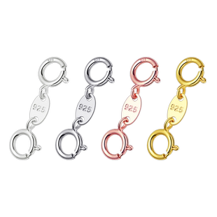 S925纯银双头卡扣维修项链延长加长手链接头扣连接器绳扣DIY配件