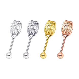 竖穿珍珠银扣头转运珠吊坠空托S925银圆珠扣挂坠三眼天珠项链扣头