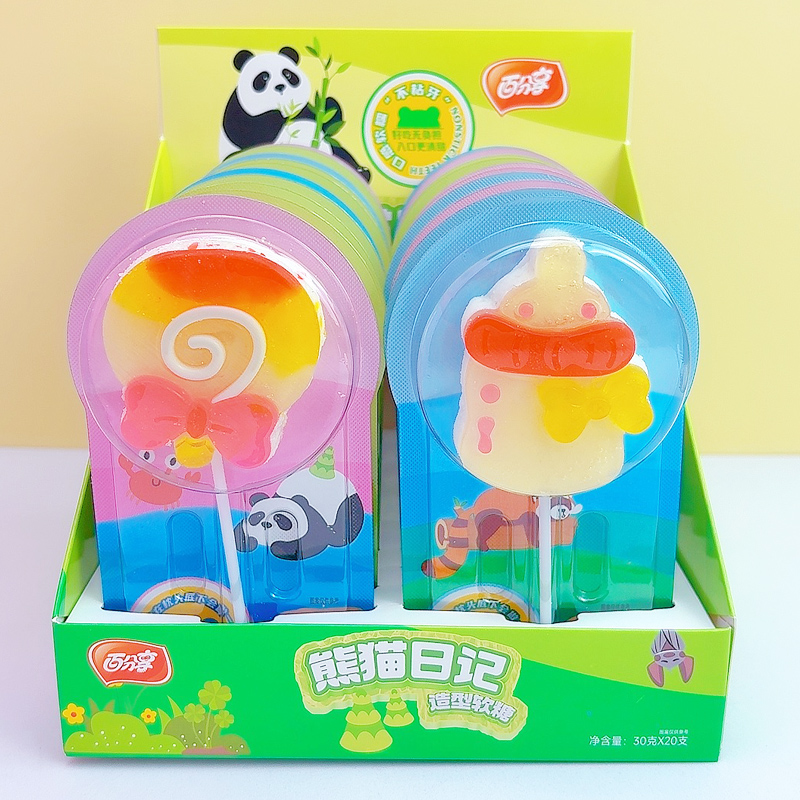 百分享慕斯软糖水果味酸甜软糖搭配软糯棉花糖儿童零食棒棒糖批发