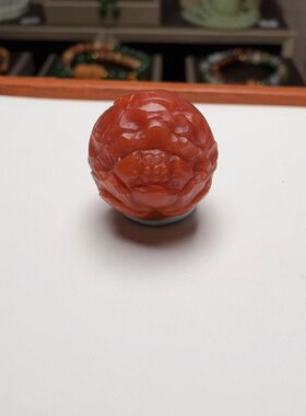 福利款 天然南红玛瑙牡丹凤凰圆珠配饰尺寸16.4mm 闲鱼下单