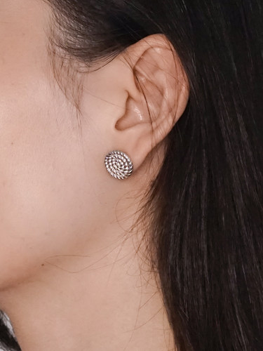 sasia纯银欧美麻花麦田耳钉