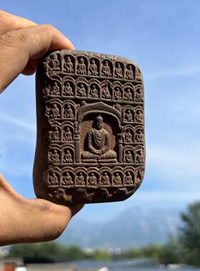 山西云冈文创礼品云冈石窟非遗砖雕四号瓦当文房摆件镇纸立体造型