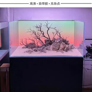 鱼缸背景贴纸网红渐变色壁纸水族箱缸专用贴画高清缸外贴鱼缸装 饰