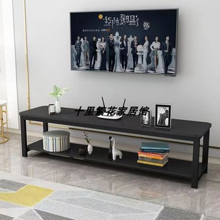 钢木电视柜落地式 多功能出租房置物架 简约长条电视机柜小户型时尚