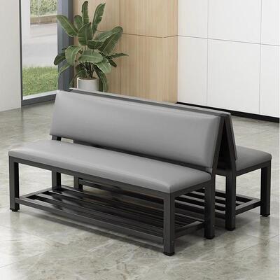 软包靠背长椅健身房体育馆篮球场休息区长条椅子理发店沙发等候椅