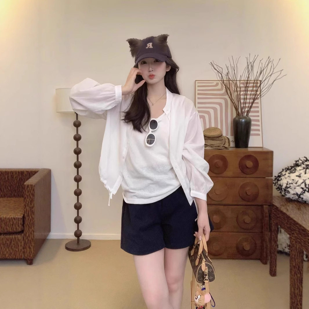莱赛尔兰精天丝亚麻棉立领衬衫夏衬衫