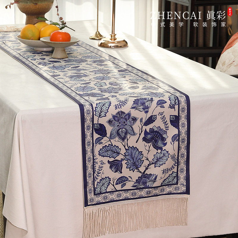 真彩桌旗禅意新中式茶席桌旗布