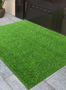 仿真绿色草坪地垫中式高级氛围感入户进门地毯入户门脚垫户外门垫