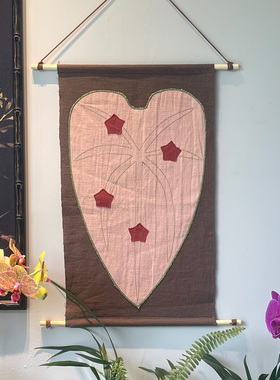 苎麻布艺挂毯房间客厅挂画装饰艺术挂布民宿墙面高级感挂画布墙上