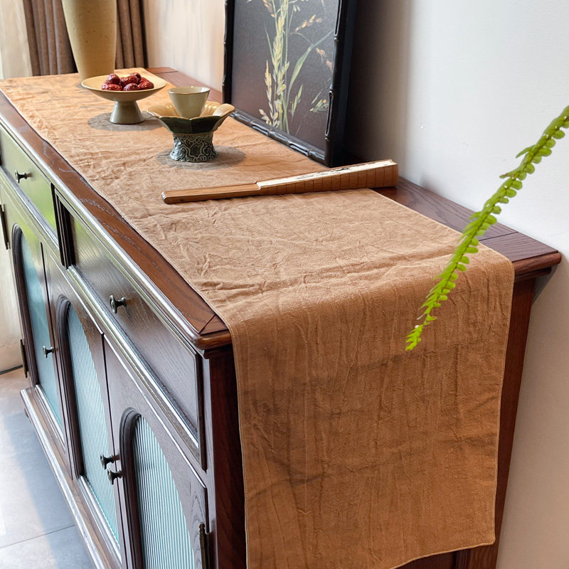 桌旗中式禅意茶席茶桌五斗柜电视柜长条桌布原木风茶桌旗复古盖布,居家布艺,桌旗,淘宝优惠券,粉丝福利购,淘宝优惠卷