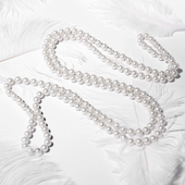 拍照道具摆设 摄影道具 拍摄道具摆件 仿真珍珠项链 1.4米长160粒