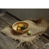 侘寂风拍摄道具背景布 饰 粗麻布黄麻布 网店拍照复古名宿咖啡厅装