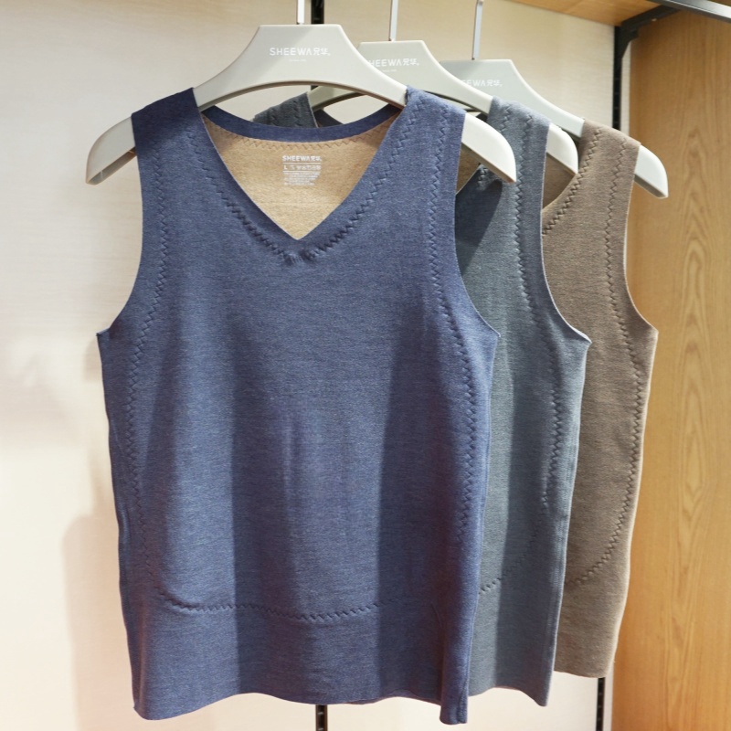 兄华保暖背心发热纤维双层贴片男