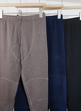 新一步男士秋裤高腰蚕丝大鹅加厚护膝贴片衬裤保暖裤32172/52082